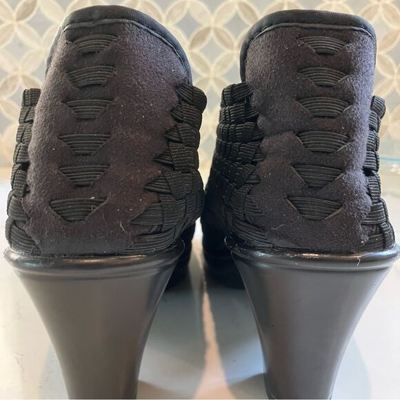 BM Bernie Mev. Claire Pull-On Open Peep Toe Heeled Slides Shoes Boots Black 37 - Picture 9 of 11
